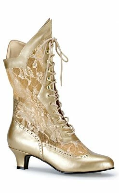 Funtasma DAME-115 Gold Pu-Lace Boots