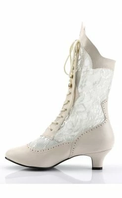 Funtasma DAME-115 Ivory Pu-Lace Boots