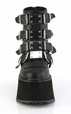 Demonia DAMNED-105 Black Matte Flatform Ankle Boots