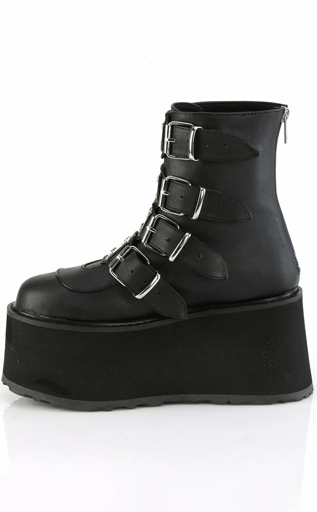 Demonia DAMNED-105 Black Matte Flatform Ankle Boots 5 Demonia DAMNED-105 Black Matte Flatform Ankle Boots