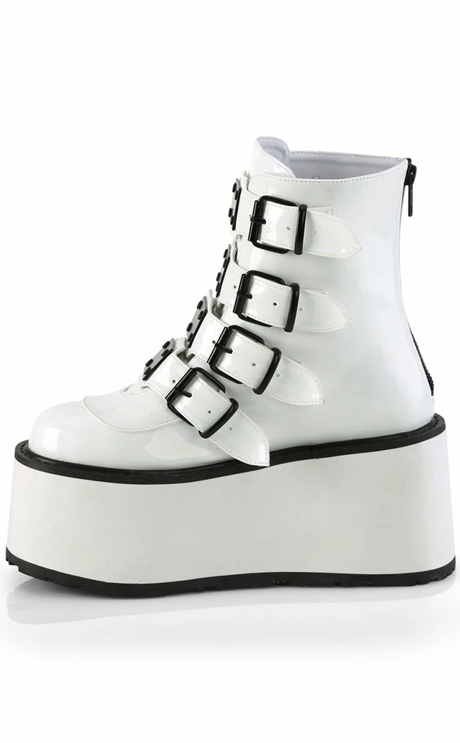 Demonia DAMNED-105 White Holo Flatform Ankle Boots 5 Demonia DAMNED-105 White Holo Flatform Ankle Boots