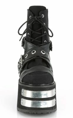 Demonia DAMNED-116 Black Canvas Boots Shoes
