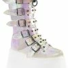 Demonia Shoes DAMNED-225 Pearl Iridescent Boots