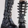 Demonia Shoes DAMNED-318 Black Vegan Leather Boots