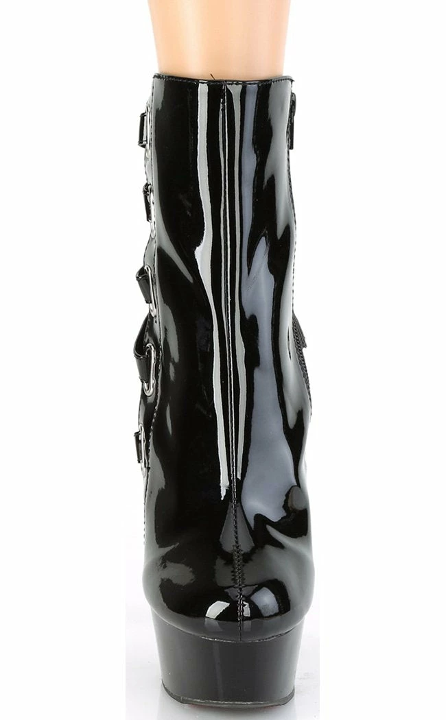 Pleaser DELIGHT-1012 Black/Red Patent Strappy Boots Pole Shoes 4 Pleaser DELIGHT-1012 Black/Red Patent Strappy Boots Pole Shoes