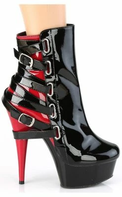 Pleaser DELIGHT-1012 Black/Red Patent Strappy Boots Pole Shoes 11 Pleaser DELIGHT-1012 Black/Red Patent Strappy Boots Pole Shoes