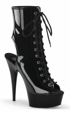Pleaser Pole Shoes DELIGHT-1016 Black Ankle Boots