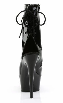 Pleaser DELIGHT-1018 Black Ankle Boots Pole Shoes
