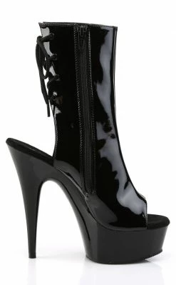 Pleaser DELIGHT-1018 Black Ankle Boots Pole Shoes