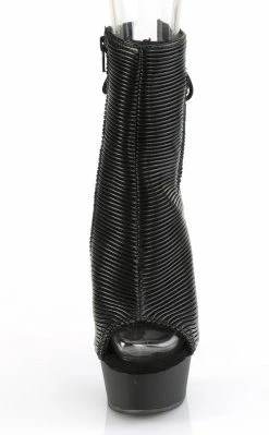 Pleaser DELIGHT-1018 Black Quilted Ankle Boots Pole Shoes