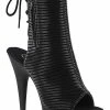 Pleaser DELIGHT-1018 Black Quilted Ankle Boots Pole Shoes