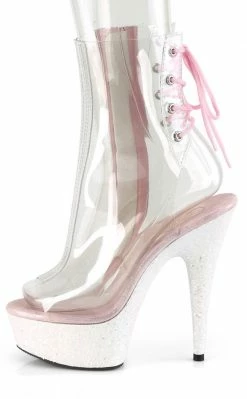 Pleaser DELIGHT-1018C Clear/Opal Multi Glitter Heels Pole Shoes