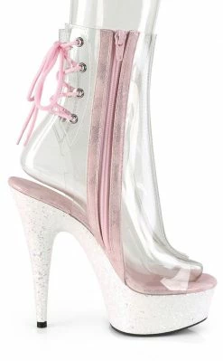 Pleaser DELIGHT-1018C Clear/Opal Multi Glitter Heels Pole Shoes