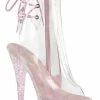 Pleaser DELIGHT-1018C Clear/Opal Multi Glitter Heels Pole Shoes