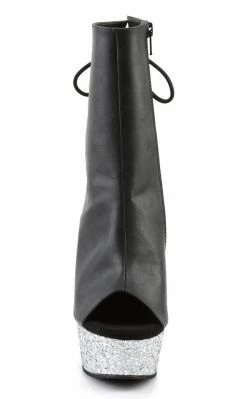 Pleaser DELIGHT-1018LG Silver Multi Glitter Boots Pole Shoes