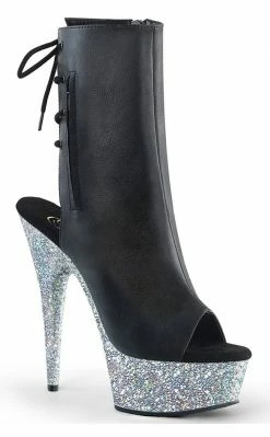 Pleaser DELIGHT-1018LG Silver Multi Glitter Boots Pole Shoes