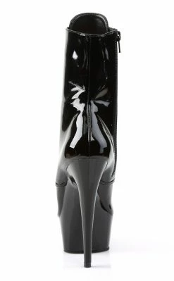 Pleaser Pole Shoes DELIGHT-1020 Black Patent Ankle Boots
