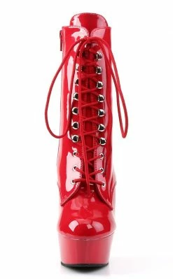Pleaser Sale DELIGHT-1020 Red Patent Ankle Boots (Au Stock)