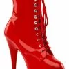 Pleaser Sale DELIGHT-1020 Red Patent Ankle Boots (Au Stock)