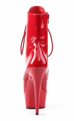 Pleaser Pole Shoes DELIGHT-1020 Red Patent Ankle Boots
