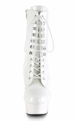 Pleaser DELIGHT-1020 White Patent Ankle Boots