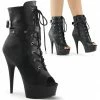 Pleaser DELIGHT-1033 Black / Black Matte Ankle Boots Pole Shoes