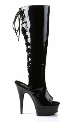 Pleaser Pole Shoes DELIGHT-2018 Black Knee High Boots
