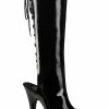 Pleaser Pole Shoes DELIGHT-2018 Black Knee High Boots