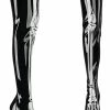 Pleaser DELIGHT-3000BONE Black Patent Bone Thigh High Boots Pole Shoes
