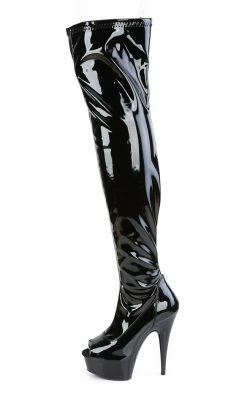 Pleaser DELIGHT-3011 Black Patent Thigh High Boots Pole Shoes 9 Pleaser DELIGHT-3011 Black Patent Thigh High Boots Pole Shoes