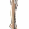 Pleaser Pole Shoes DELIGHT-3026 Clear & Silver Thigh High Boots 2 Pleaser Pole Shoes DELIGHT-3026 Clear & Silver Thigh High Boots