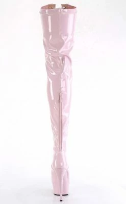 Pleaser DELIGHT-3027 Baby Pink/White Patent Thigh High Boots Pole Shoes 10 Pleaser DELIGHT-3027 Baby Pink/White Patent Thigh High Boots Pole Shoes