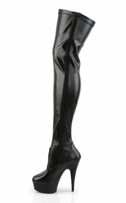 Pleaser DELIGHT-3050 Black / Black Matte Thigh High Boots Pole Shoes