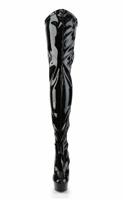 Pleaser Pole Shoes DELIGHT-4000 Black Stretch Super Long Boots