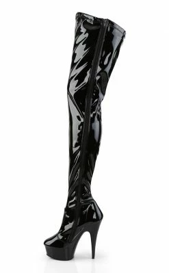 Pleaser Pole Shoes DELIGHT-4000 Black Stretch Super Long Boots