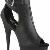 Pleaser DELIGHT-600-10 Black Faux Leather Heels Pole Shoes