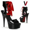 Pleaser DELIGHT-600-14FH Black Patent Heels Pole Shoes