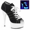 Pleaser Pole Shoes DELIGHT-600SK-01 Black Canvas Heels