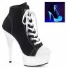 Pleaser DELIGHT-600SK-02 Black Canvas Heels