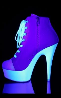 Pleaser DELIGHT-600SK-02 Pink Canvas Heels