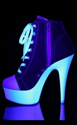 Pleaser DELIGHT-600SK-02 Red Canvas Heels Pole Shoes