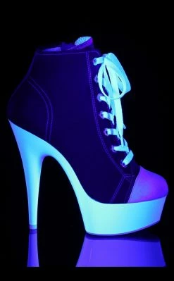 Pleaser DELIGHT-600SK-02 Red Canvas Heels Pole Shoes