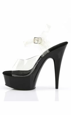 Pleaser DELIGHT-608 Clear & Black Heels