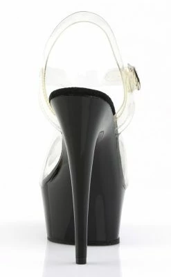 Pleaser DELIGHT-608 Clear & Black Heels