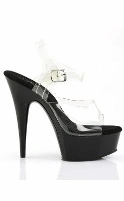 Pleaser DELIGHT-608 Clear & Black Heels