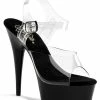 Pleaser DELIGHT-608 Clear & Black Heels