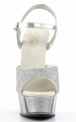 Pleaser Pole Shoes DELIGHT-609-5G Slv Gltr/Slv Gltr Heels
