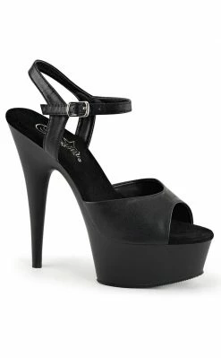 Pleaser Pole Shoes DELIGHT-609 Black Matte Heels