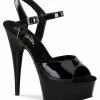 Pleaser DELIGHT-609 Black Patent Heels Pole Shoes