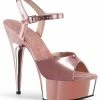 Pleaser Pole Shoes DELIGHT-609 Rose Gold Chrome Heels